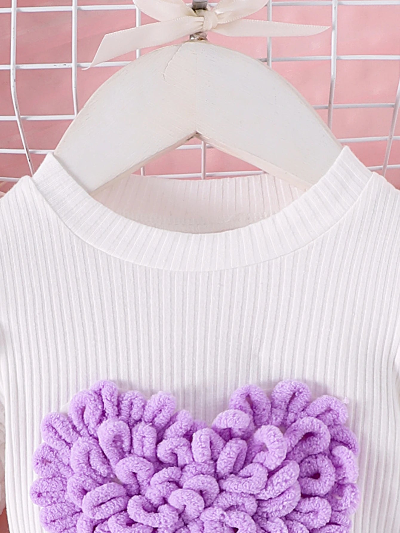 2PCS  Autumn New Style For Girls 1-3 Years Old, Comfortable And Sweet Bubble Sleeve Love Badge Top + Short Skirt Set
