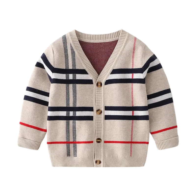 Children Clothes Winter Warm Top 2-8Y Boy Long Sleeve Sweater Knitted Gentleman Kids Spring Autumn Cardigan Baby Sweater