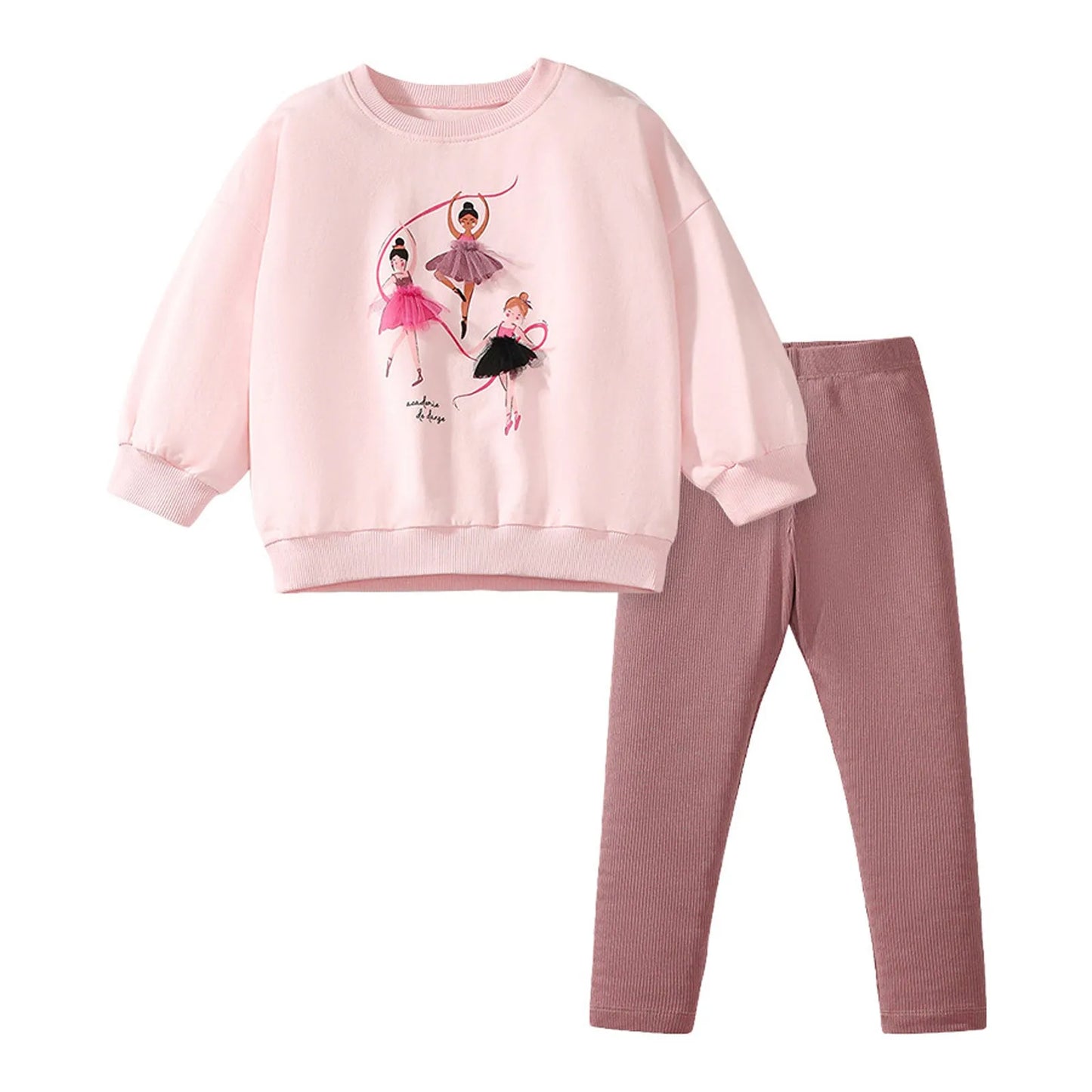 2025 Autumn Clothes for Teenagers Baby Girls Clothes Long Sleeve Pullover Hoodie Pants Sets Home Clothes for Kids Girls 2-7 year
