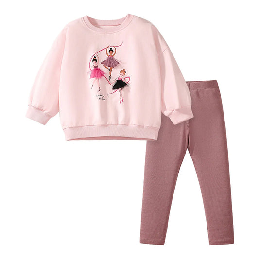 2025 Autumn Clothes for Teenagers Baby Girls Clothes Long Sleeve Pullover Hoodie Pants Sets Home Clothes for Kids Girls 2-7 year
