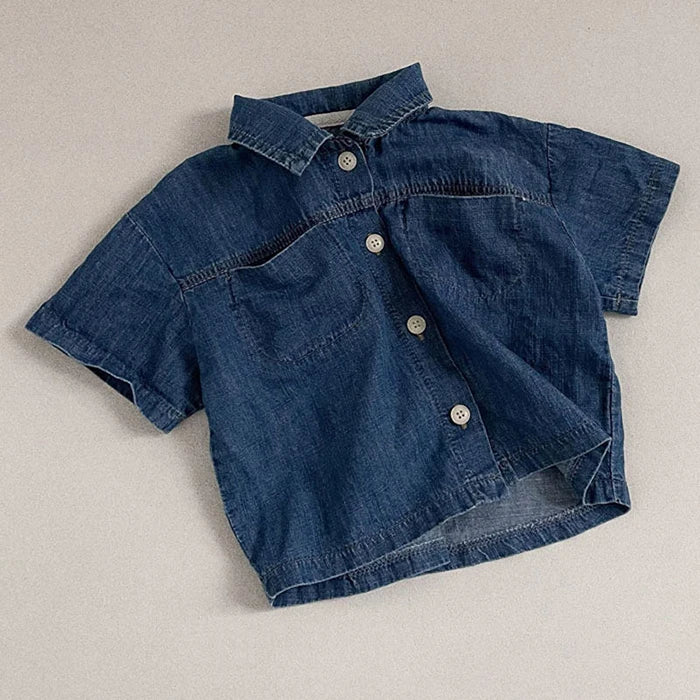 Korean Style 1-6Yrs Baby Boys Girl Clothes Set Cotton Linen Short Sleeved Cardigan+Shorts Kids Clothing Suit For Summer