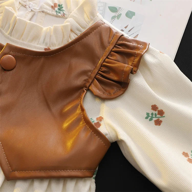 Children's Girls Dresses Spring Autumn Baby Clothes Long Sleeve Print Dresses For Girls Fashion Kids Clothing Outfit 10M-4Years