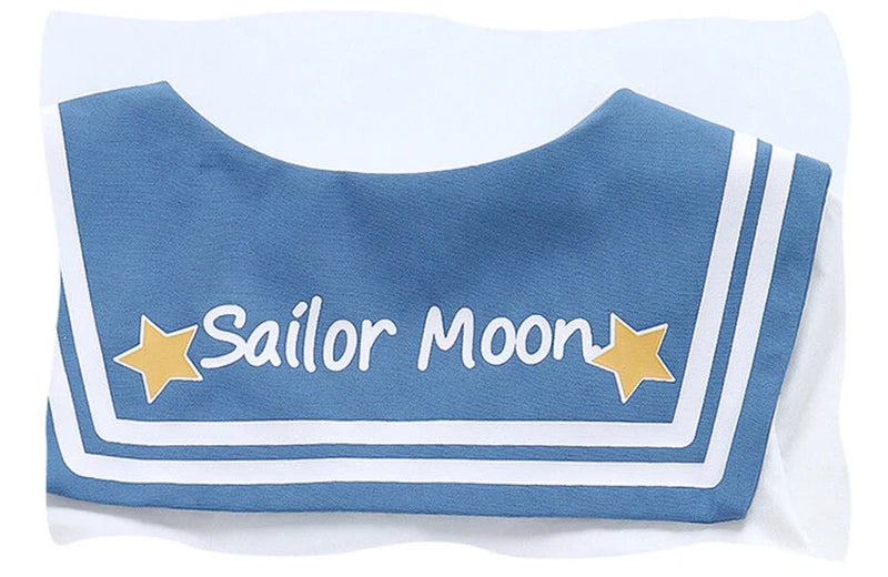 Kids Girls Clothes Sets Cartoon Bow T-Shirts Tops Pleated Skirts Suits Sailor Moon Cosplay Party Custume Children Clothes Sets