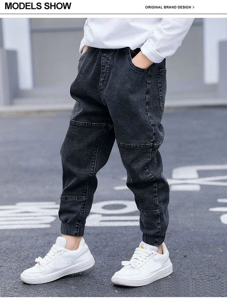 IENENS Boys Jeans Pants Child Denim Long Pants Spring Autumn Clothes 4-11 Years Kids Casual Trousers Young Boy Stretch Jeans