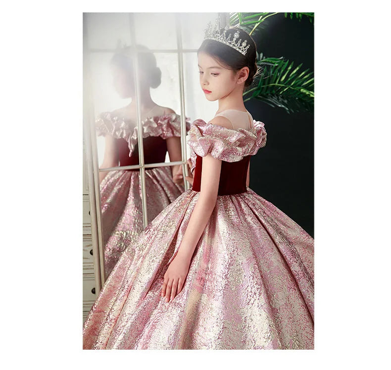 Kids Pageant Dresses for Girls 2 6 To 8 10 14 Years Children Long Dress Party Evening Elegant Luxury Gown Formal Occasion Frock