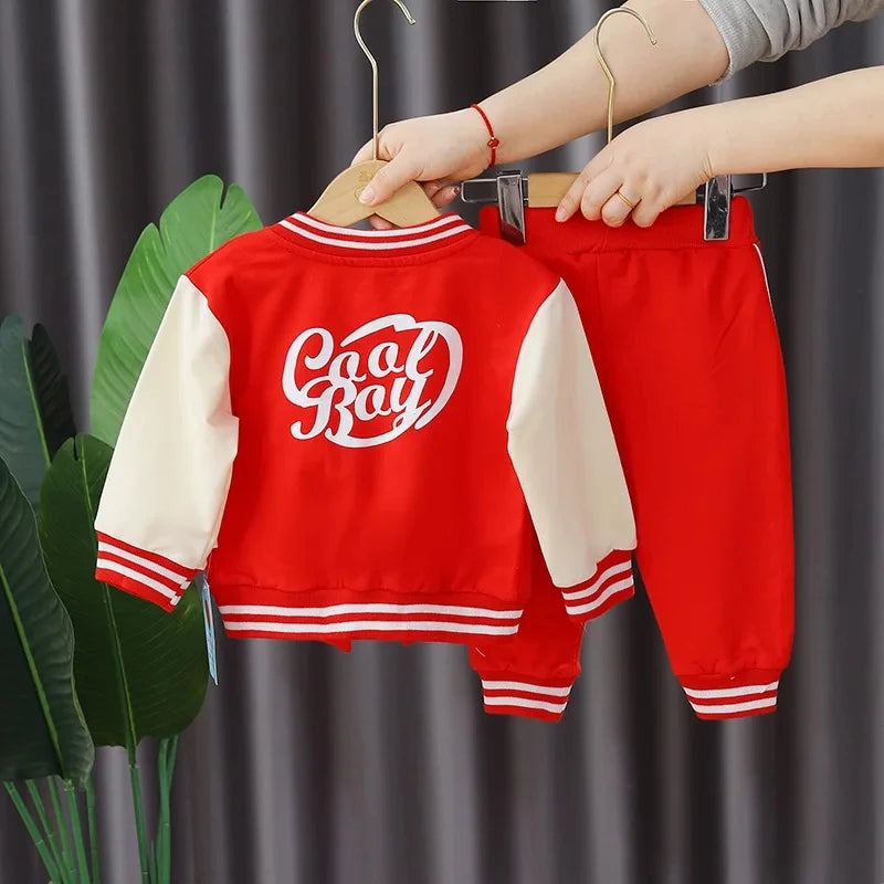 Kids Baseball Clothing Suit Boys Girls Casual Sports Sets 3 Pcs Coat Pants tripartite Spring Autumn Thin Baby Tracksuit Outfits