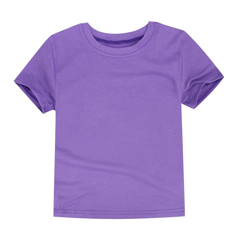 1 3 5 7 9 11 13 Years Children's Clothes Summer Boys Sport Tops Teen T-shirts Girls Cotton Tees Baby Solid Short Sleeve Shirts