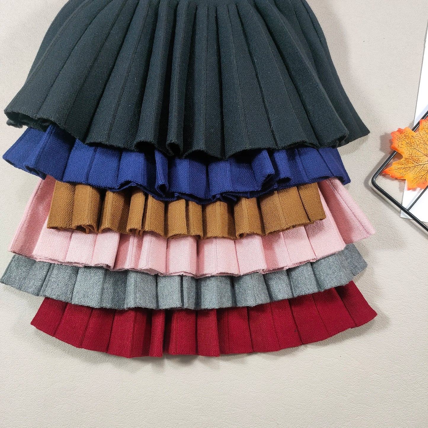 Kids Skirt  Girls' Pleated Skirt Solid Sweet Pink Beach Skirt Black Cute Mini Skirt Slim Fit Baby Princess Skirt 2-12 Years