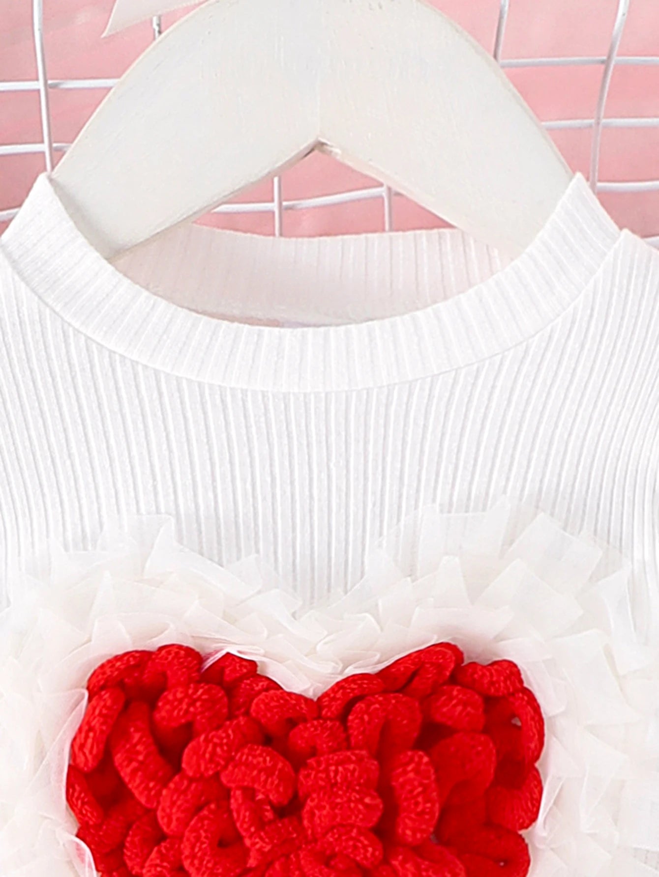 2PCS  Autumn New Style For Girls 1-3 Years Old, Comfortable And Sweet Bubble Sleeve Love Badge Top + Short Skirt Set