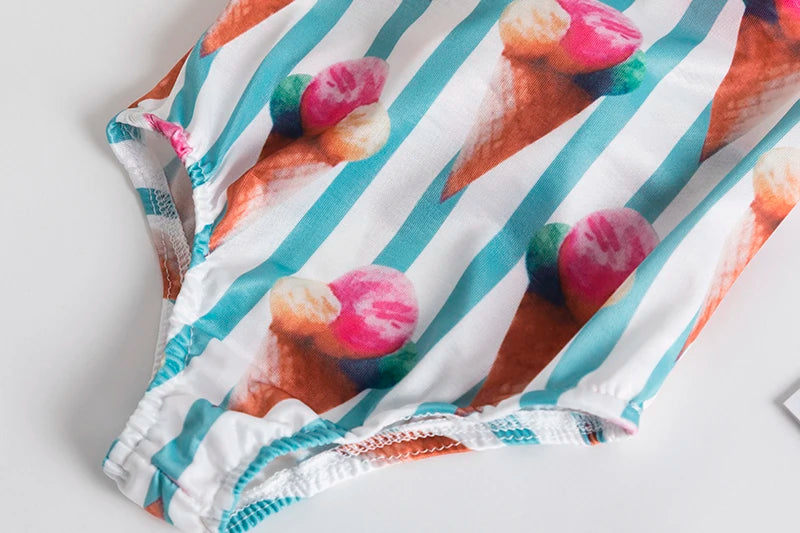 Baby Girls Swim Summer Bikini Set Cute Floral Toddler Kids Swimming Suits One-Piece Beach Wear Summer Sunbeach Swimsuit