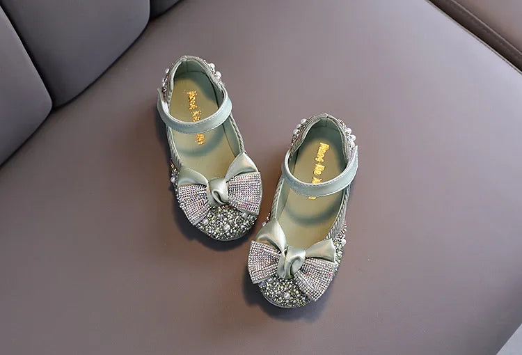 Fashion Children's Sandals 2025 Spring Summer Shining Flowers Sweet Girl Princess Shoes Dance Performance Kids Sandals