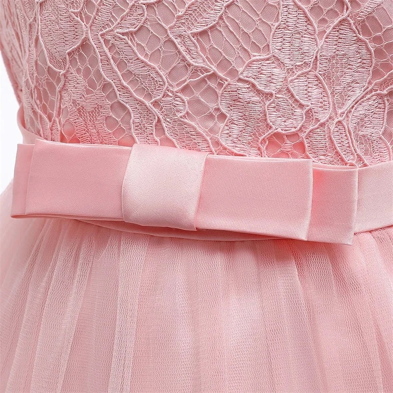 Children's Elegant Dresses For Girls Baby 1st Birthday Party Dress Girls Princess Skirt Kids Lace Vestidos 0-24Months