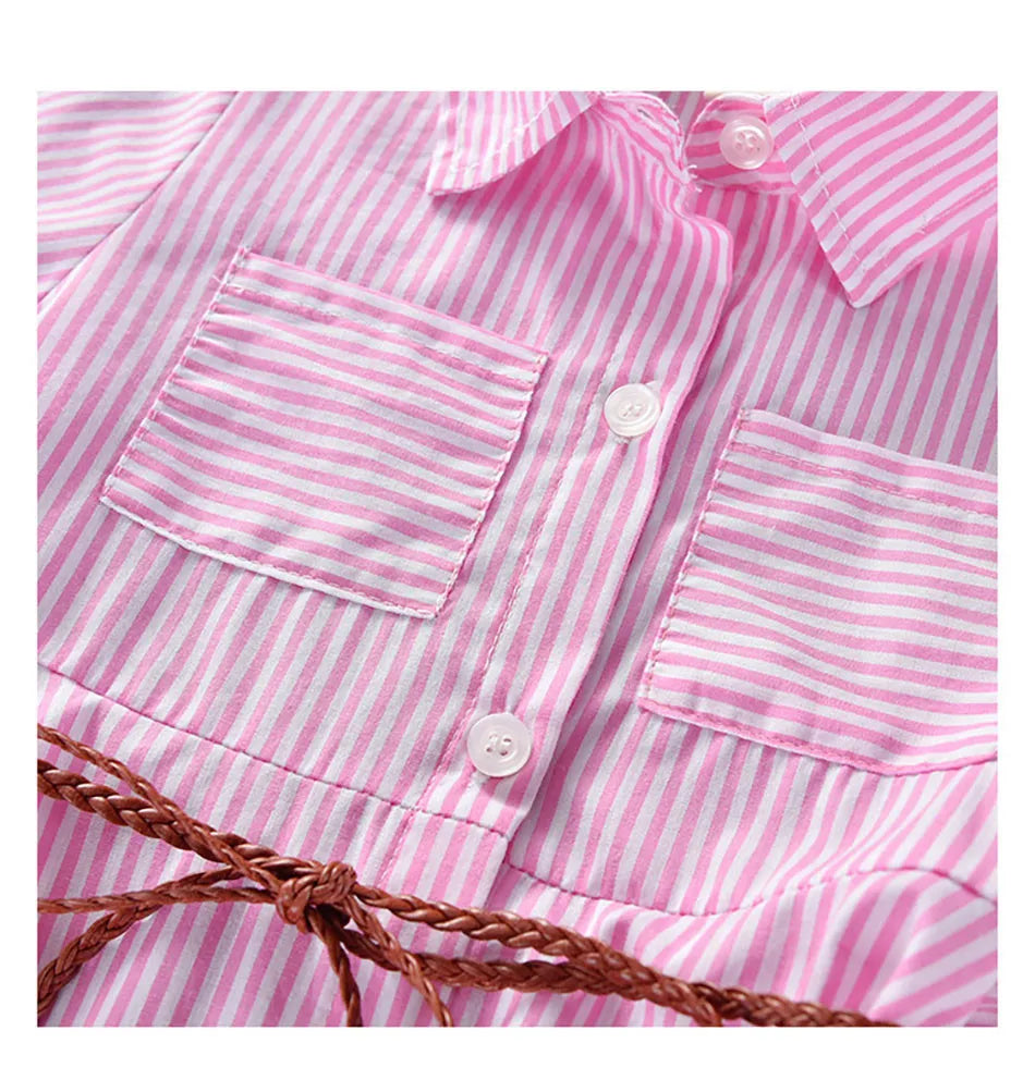 Girls Striped Shirt Dress New Fashion with Stripes Comfortable and Classic Dress for Spring and Autumn Wear Girls Casual Dresses