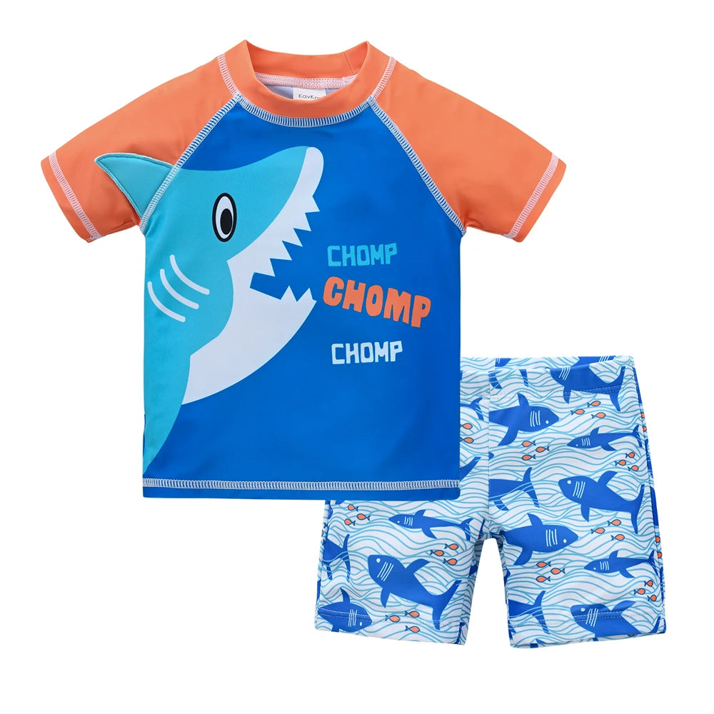 Kids Boy Swimsuit Cool Print 2 Pcs/lot 1-7 Years Summer Children Board Shorts Children Boys Swimwear Beach Surfing