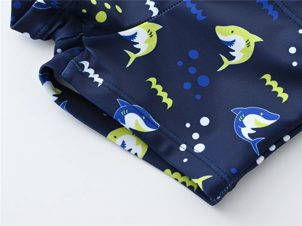 Kids Boy Swimsuit Cool Print 2 Pcs/lot 1-7 Years Summer Children Board Shorts Children Boys Swimwear Beach Surfing