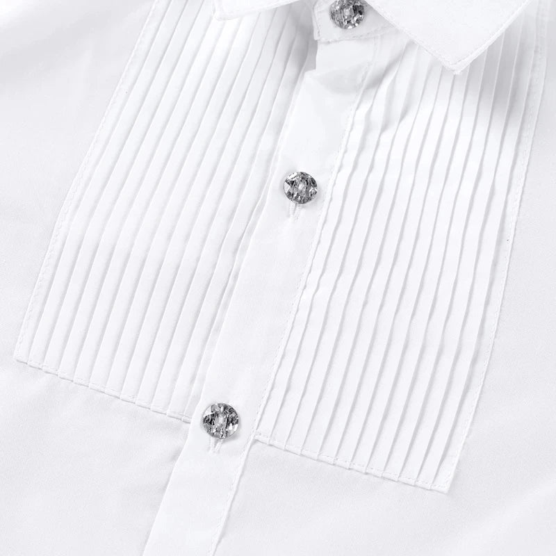 Baby Toddler Teenage Clothes School Uniform Boy Shirts White Different Sleeve Turn-down Collar Kids Shirt For Boys Children Tops