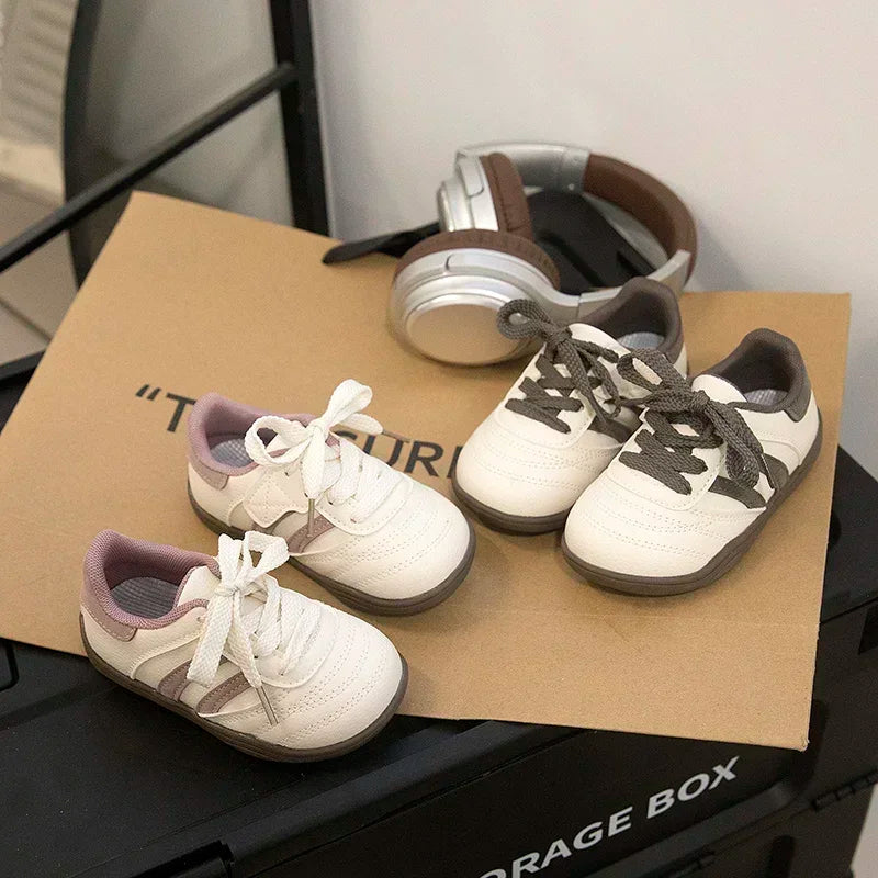 Kids Running Shoes Toes Capped Anti-kicked 2025 New Fashion Boys Girls Casual Shoes Striped Trendy Children Sports Shoe Non-slip