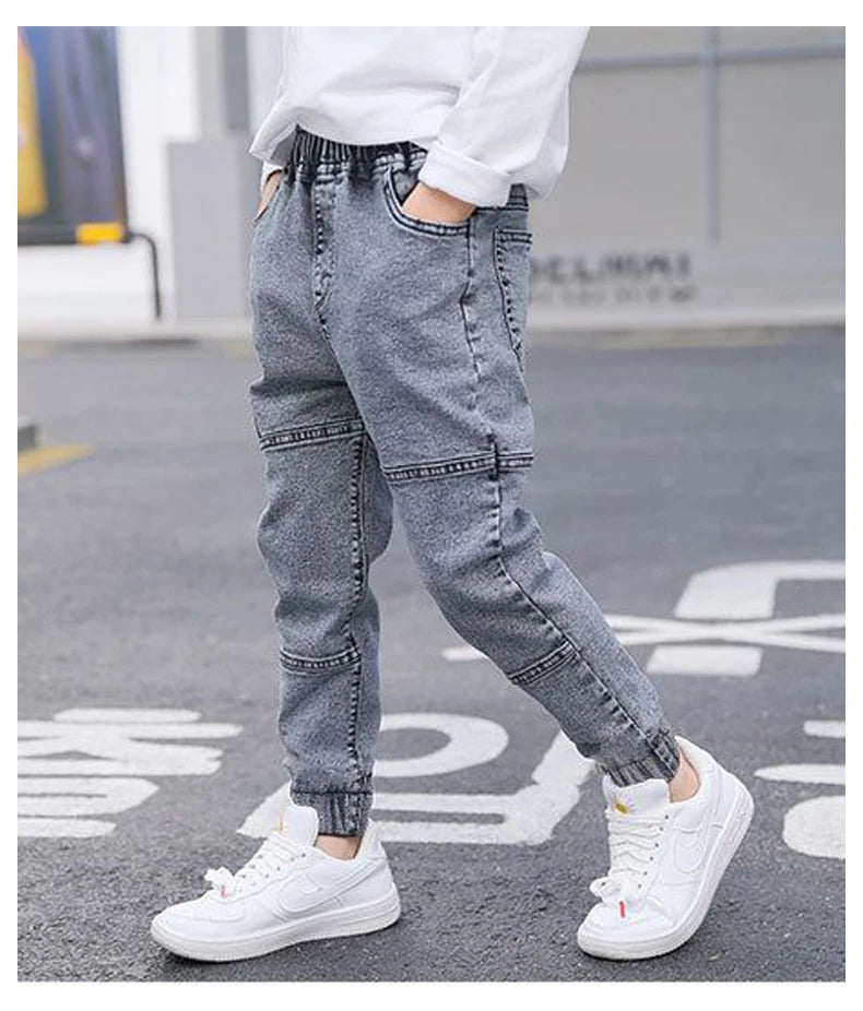 IENENS Boys Jeans Pants Child Denim Long Pants Spring Autumn Clothes 4-11 Years Kids Casual Trousers Young Boy Stretch Jeans