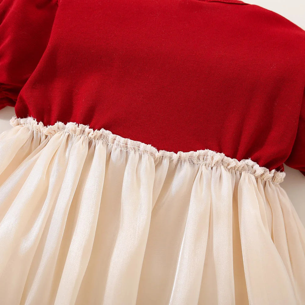 Kids Clothes Baby Girl Red Dress Summer Newborn Girl Cute Bear Red Princess Dress Birthday Dress for Kids Girl