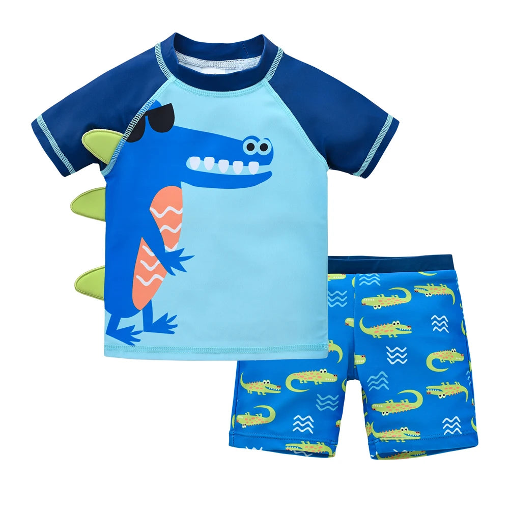 Kids Boy Swimsuit Cool Print 2 Pcs/lot 1-7 Years Summer Children Board Shorts Children Boys Swimwear Beach Surfing