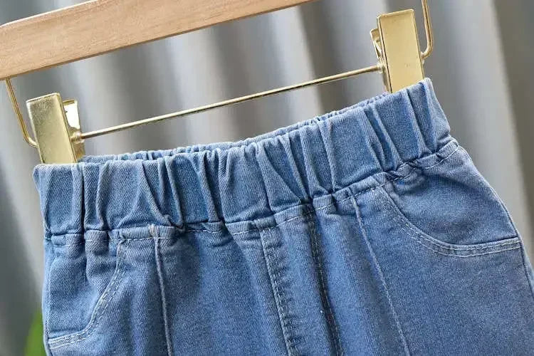 Kids Girls Jeans Pants for 2024 New Spring Autumn Long Flared Jeans Children's Pants 4-10Yrs Girls Cowboy Pants Trousers