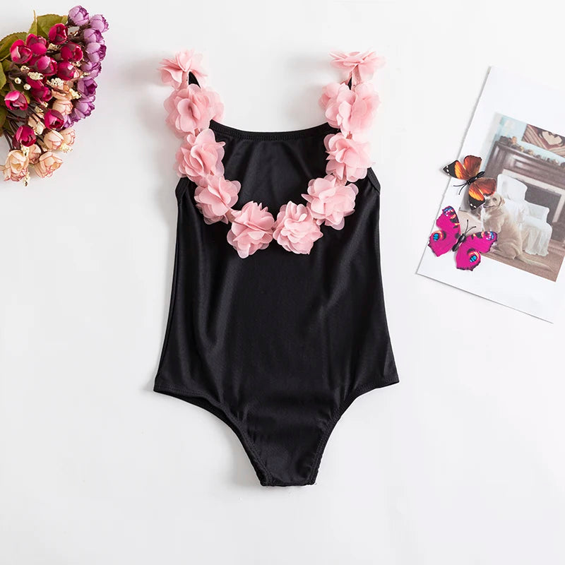 Baby Girls Swim Summer Bikini Set Cute Floral Toddler Kids Swimming Suits One-Piece Beach Wear Summer Sunbeach Swimsuit