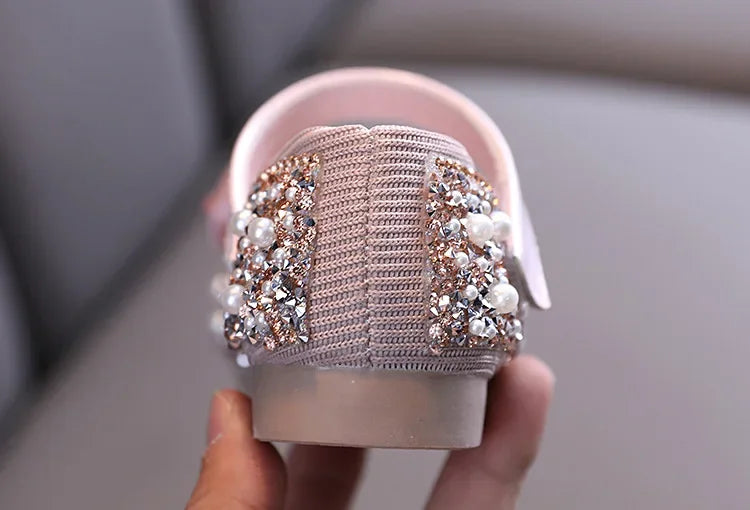 Fashion Children's Sandals 2025 Spring Summer Shining Flowers Sweet Girl Princess Shoes Dance Performance Kids Sandals