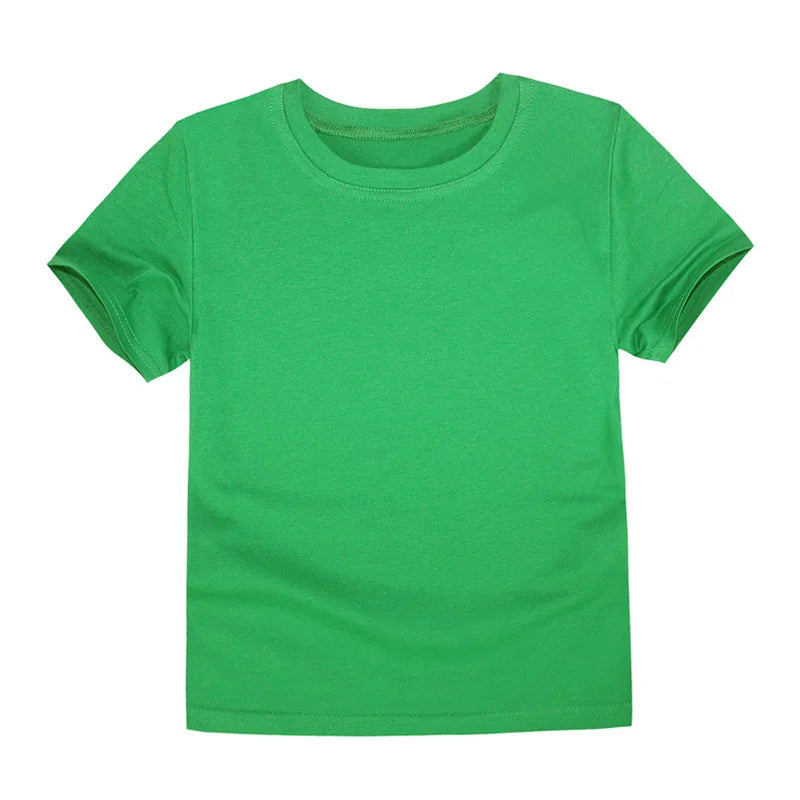 1 3 5 7 9 11 13 Years Children's Clothes Summer Boys Sport Tops Teen T-shirts Girls Cotton Tees Baby Solid Short Sleeve Shirts